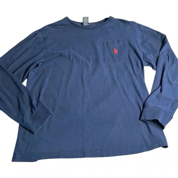 Y2K   U.S. POLO ASSN.cotton shirt,men XL. Blue,Long sleeve t-shirt, pocket,logo, - Picture 5 of 12